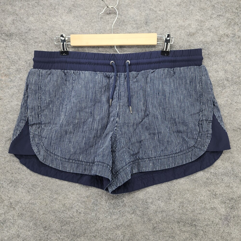 Athleta Shorts Womens 14 Pull On Blue Striped Linen